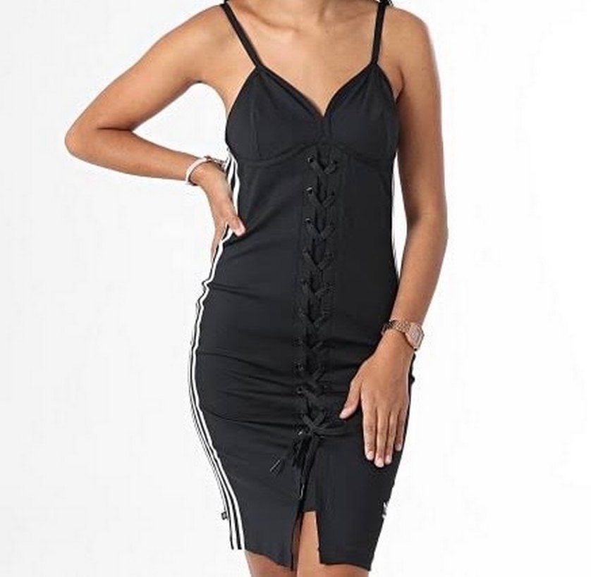 Siyah Bağcıklı Gotik Midi Elbise - Görsel 2