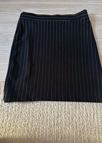 Çizgili Siyah Mini Bustiyer ve etek ikili takım - Görsel 4