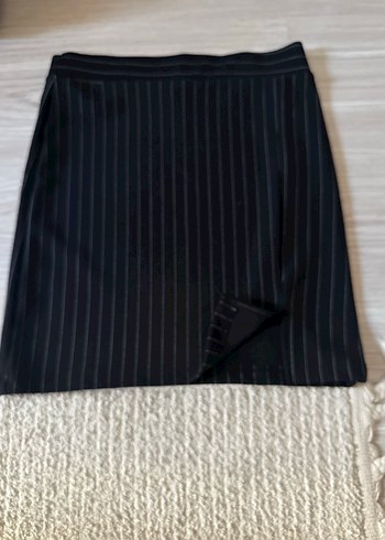 Çizgili Siyah Mini Bustiyer ve etek ikili takım - Görsel 3