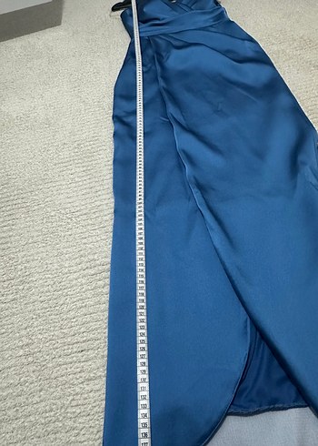 Mavi Drapeli Uzun Abiye Elbise - Görsel 6