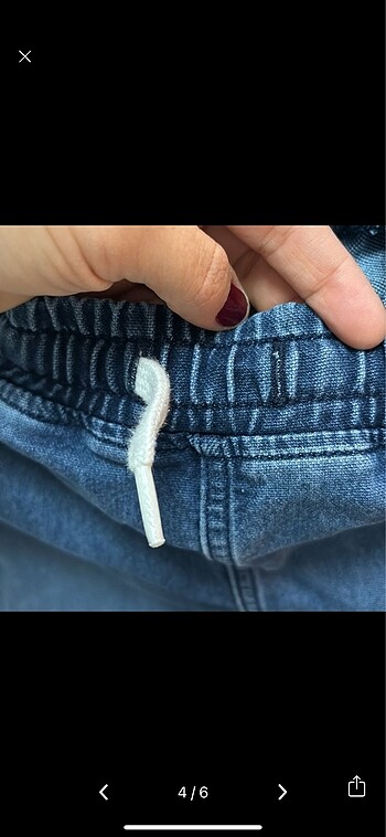8 Yaş Beden mavi Renk H&M 8-9 şikralı kot pantolon