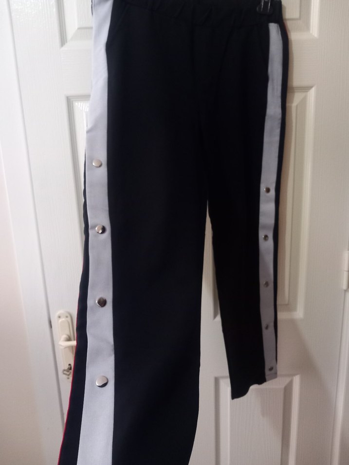 Düğmeli Gri Kadın Kumaş Pantolon - Görsel 3