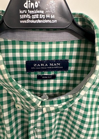 Zara ZARA YEŞİL KARELİ L BEDEN SLİM FİT GÖMLEK
