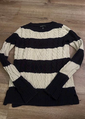 MANGO XS Çizgili Örgü Kadın Kazak