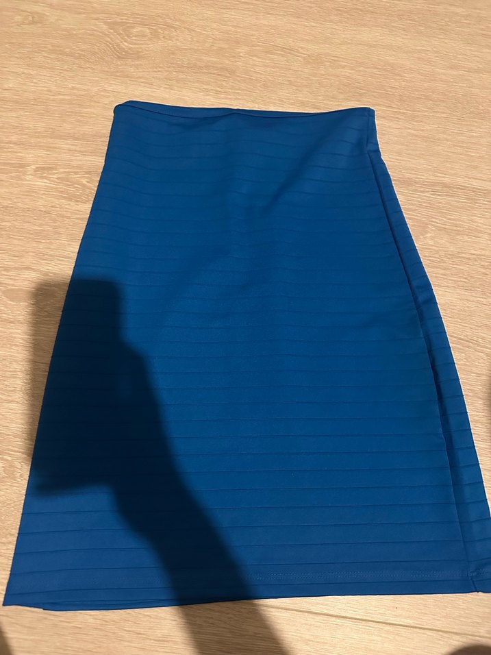 BATİK S MAVİ LİKRALI PARLAK KUMAŞ KALEM ETEK - Görsel 2