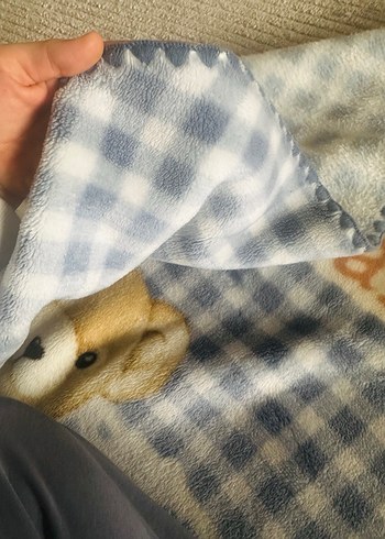 Mavi Ayılı Polar Çocuk Battaniyesi - Görsel 3