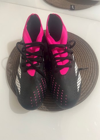40 Beden pembe Renk Bağcıklı Erkek Futbol Ayakkabısı Siyah-Pembe