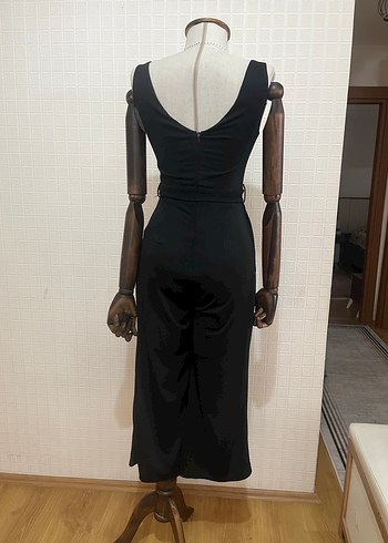 Kadın Siyah V Yaka kapri Tulum - Görsel 6