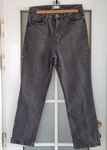 Zara Antrasit gri füme yüksek bel kot jean