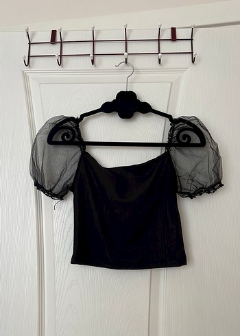 Siyah Dantelli Straplez Gotik Bluz - Görsel 2