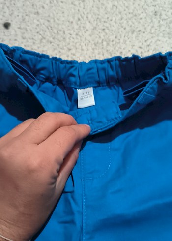 Düğmeli Mavi Erkek Şort - Görsel 2