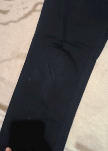 Düz Siyah Kadın Denim Pantolon - Görsel 2