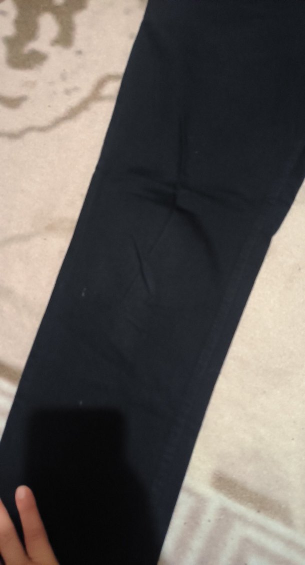 Düz Siyah Kadın Denim Pantolon - Görsel 2