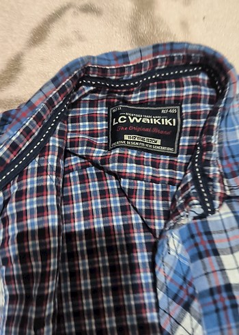 Erkek Mavi Kareli Düğmeli Gömlek - Görsel 3