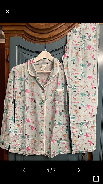 Düğmeli Pamuklu Pijama Takımı