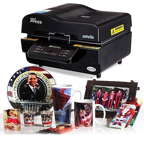 Süblimasyon 3D Transfer Baskı Makinesi (12 adet silikon aparatı)