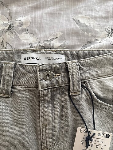 Bershka bershka gri mini kot etek