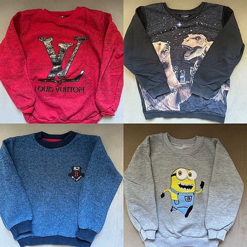 4 adet çok sweatshirt