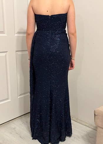 Uzun Lacivert Straplez Abiye Elbise 3000 Tl - Görsel 7