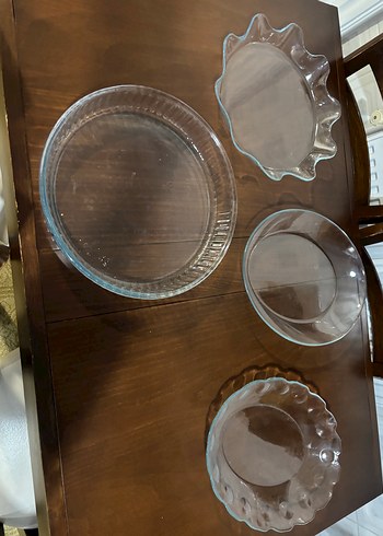 Dört Parça Cam Fırın Kabı Seti ve salata kaseleri - Görsel 2