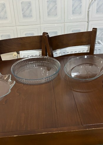 Dört Parça Cam Fırın Kabı Seti ve salata kaseleri - Görsel 10