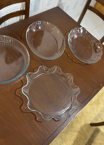 Dört Parça Cam Fırın Kabı Seti ve salata kaseleri - Görsel 11