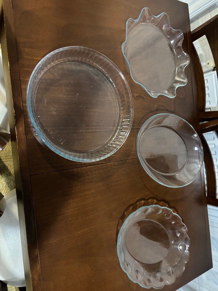 Dört Parça Cam Fırın Kabı Seti ve salata kaseleri - Görsel 2