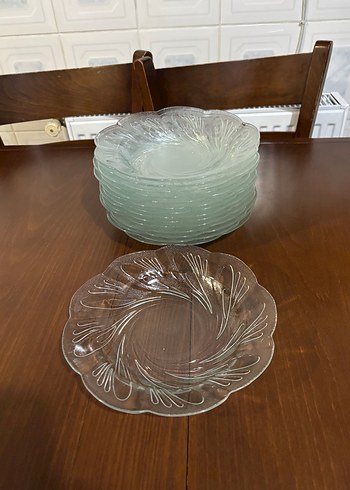 Vintage Desenli Cam Tabak Seti 15 parça - Görsel 3