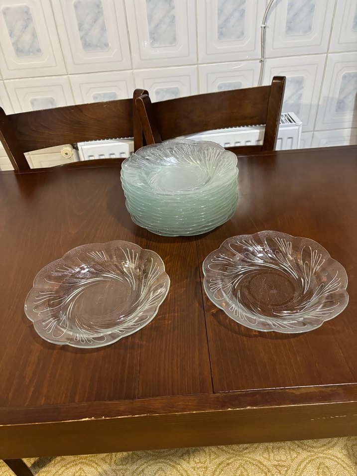 Vintage Desenli Cam Tabak Seti 15 parça - Görsel 2