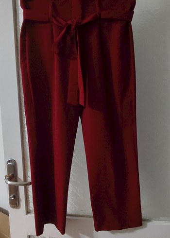 Kadın Bordo Midi Kumaş Pantolon