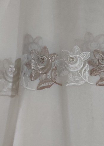 İşlemeli damask desenli tül Perde - Görsel 2