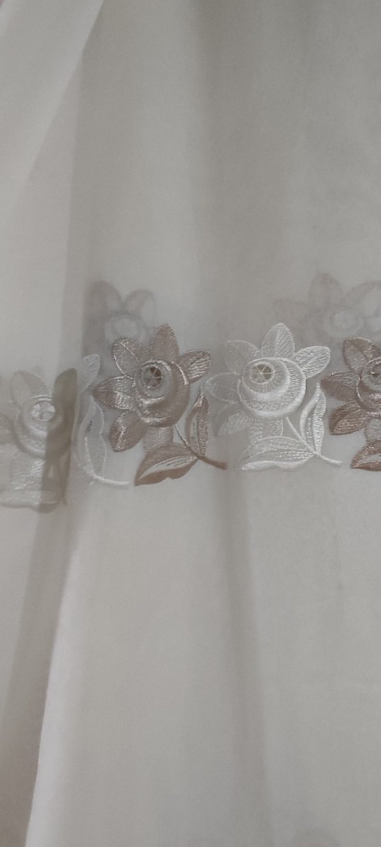 İşlemeli damask desenli tül Perde - Görsel 2