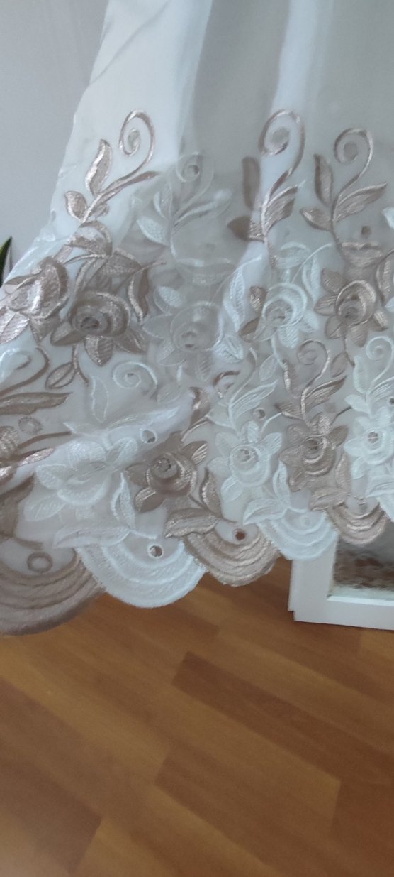 İşlemeli damask desenli tül Perde - Görsel 3