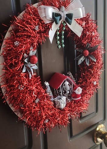 Beden Renk Ev ve Noel Baba detaylı kapı süsü