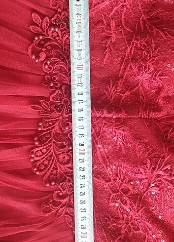 Kırmızı tül abiye - Görsel 5