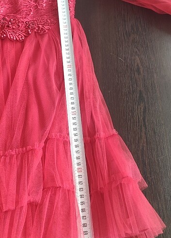 Kırmızı tül abiye - Görsel 6