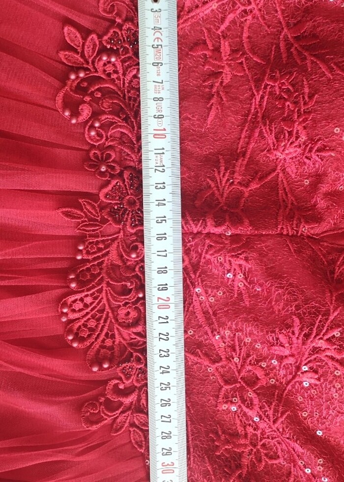 Kırmızı tül abiye - Görsel 5