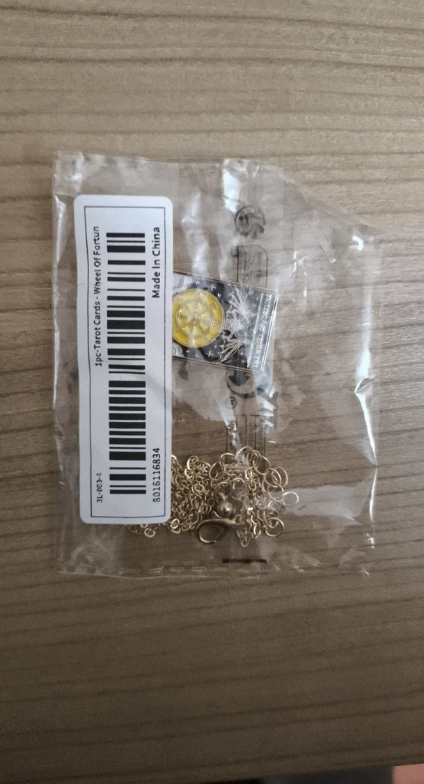 Gold Renkli Zincir Detaylı Tarot Kart Kolye - Görsel 2