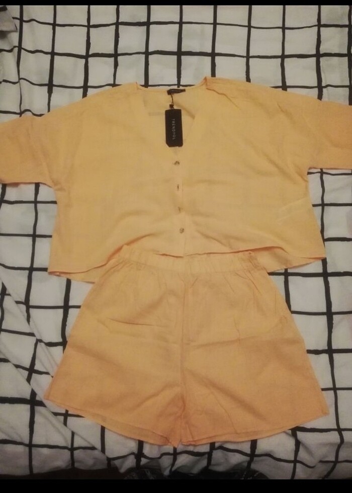 Şeftali Rengi Yazlık Pijama - Görsel 3