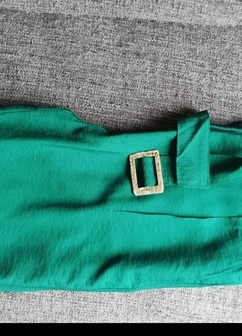 xl Beden yeşil Renk Yüksek Bel Kumaş Pantolon
