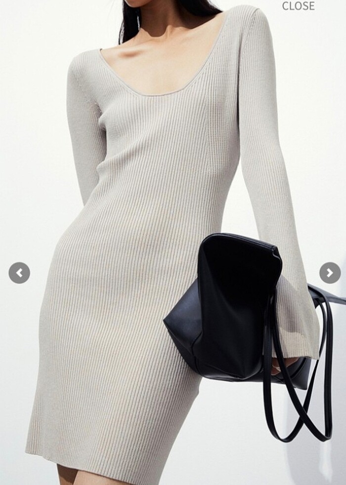 HM LASTİK ÖRGÜLÜ ELBİSE - Görsel 2