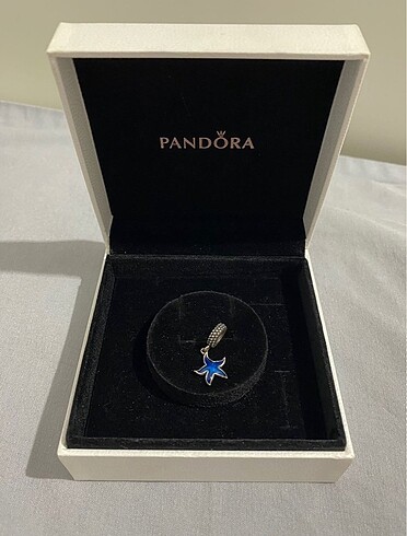S925 gümüş pandora charm mavi deniz yıldızı