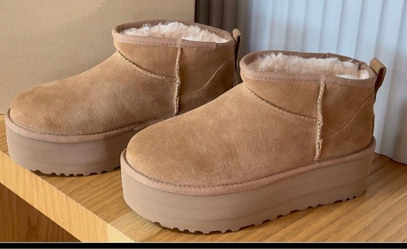 38 Beden kahverengi Renk Ugg ultra mini platform taba