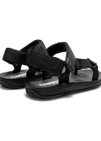 Siyah  Cırt Cırtlı Dolgu Topuklu Sandalet - Görsel 3