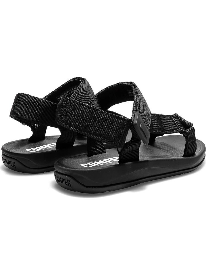 Siyah  Cırt Cırtlı Dolgu Topuklu Sandalet - Görsel 3