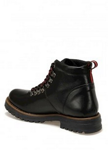 ESiyah Deri Bağcıklı Biker Bot - Görsel 2