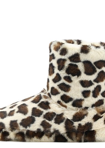Leopar Desenli Kadın Suni Kürk Ev Terliği - Görsel 6