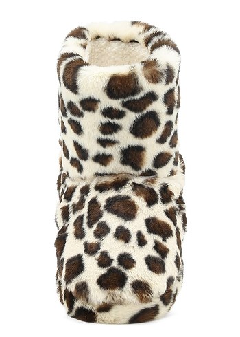 Leopar Desenli Kadın Suni Kürk Ev Terliği - Görsel 4