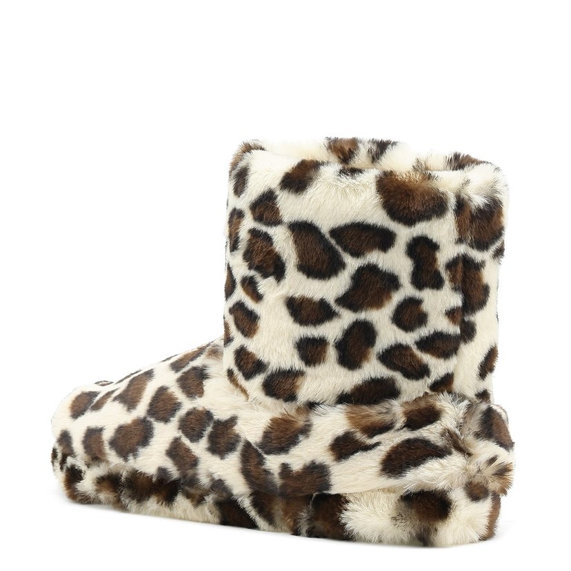 Leopar Desenli Kadın Suni Kürk Ev Terliği - Görsel 2