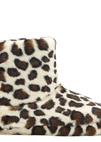 Leopar Desenli Kadın Suni Kürk Ev Terliği - Görsel 3
